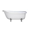 Cambridge Plumbing USA Quality 60 Inch Clawfoot Slipper Tub with Deck Mount Faucet Holes and Brushed Nickel Feet USA-AST60-DH-BN